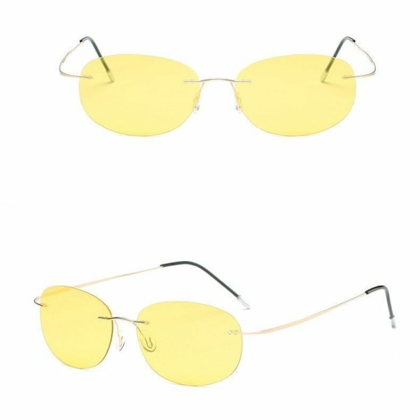 Mens Rimless Polarized Sunglasses Driving Ultralight Flexible Shades Glasses