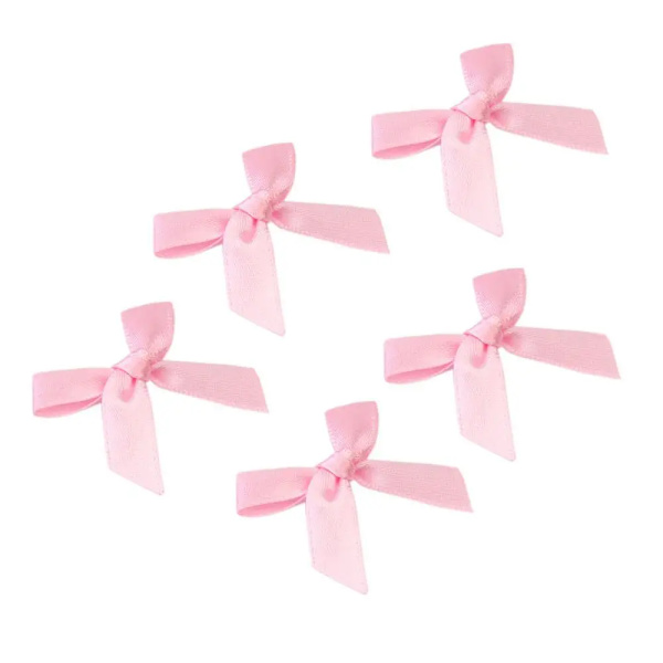 100PC 45*35mm Pink Satin Ribbon Bows Decoration Packages Gift Small Flower Bows For Craft Wedding Bow Birth DIY Party Decoration