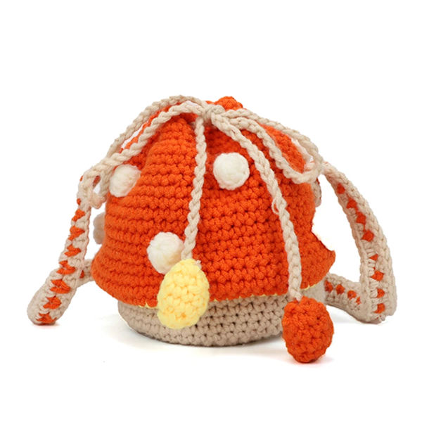 Women Fashion Knit Mushroom Shoulder Bag Female Contrast Color Crossbody Bags