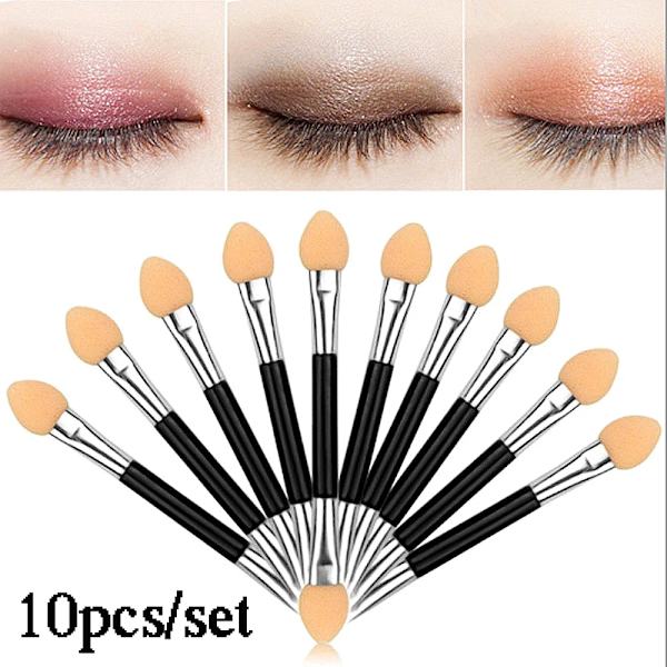 10 Pcs/Set Multifunctional Double-head Sponge Sticks Eye Shadow Brush Applicator Cosmetic Make Up Nail Art Polish Stick Tool