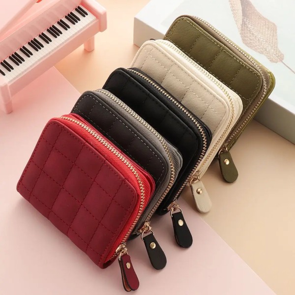Women's Short Wallet Leather Bifold Zipper Clutch Card Holder Ladies Small Handbag Coin Purse