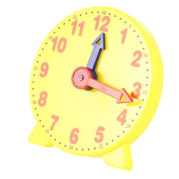 4 Inch Student Learning Clock Time Model Teacher Gear Clock 12/24 Hour School J9