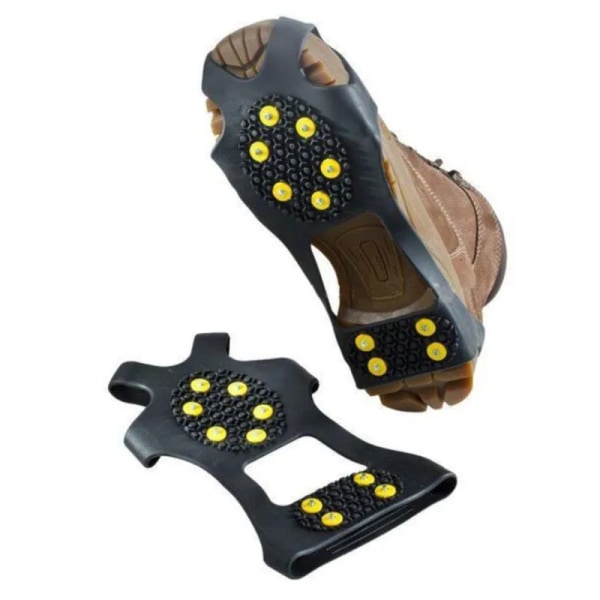 1 Pair S M L 10 Studs Anti-Skid Snow Ice Climbing Shoe Spikes Ice Grips Cleats Crampons Winter Climbing Anti Slip Shoes Cover