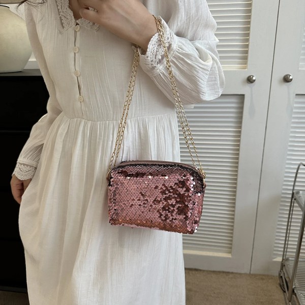 Shining Sequin Underarm Bag Elegant Evening Bag Chain Composite Shoulder Bag Zipper Lady Party Bag For Women 2023 Trend