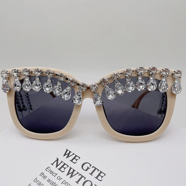 Womens Sunglasses Bling Tassels Rhinestone Personalized UV400 For Party Prom K