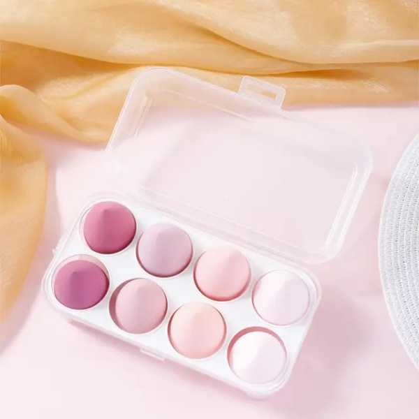 8-piece professional makeup sponge set - wet and dry - perfect for touch up and foundation make-up - including gift box!