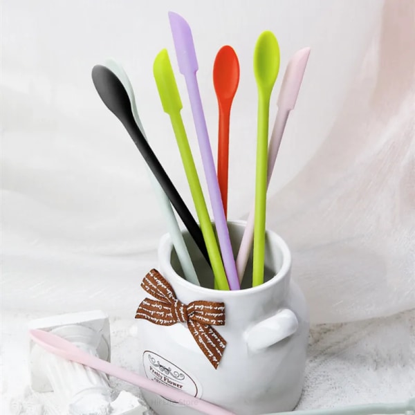 Seal Wax Cleaning Silicone Spoon Double-Headed Scraper Tool DIY Epoxy Resin Decoration Scraping The Edges of Melt Wax Beads