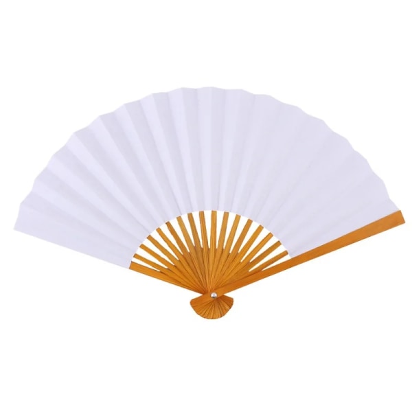 Hand Held Fan Blank White DIY Paper Bamboo Folding Fans for Practice Calligraphy Painting Fans For Wedding Party Decor Wed Gifts