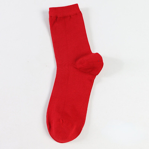 5 Pairs of Men's Winter Breathable Cotton Solid Color Wicking Medium Socks