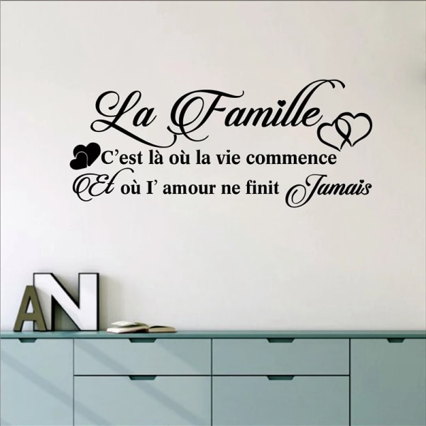 French La Famille Vinyl Mural Wall Decals Sticker France Family Decor Wall Art Decals Home Living Room Bedroom Wall Decoration