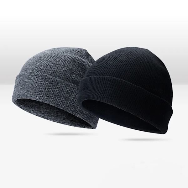 Enfärgad Skullies Beanies För Kvinnor Män Höst Vinter Varm yllestickad mössa Casual Elastisk Skullcap-huv Unisex melonkeps