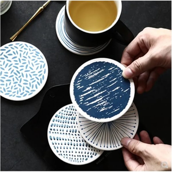 1 Pcs Diatomite Super absorbent Coasters Drink Coffee Cup Mat Easy To Clean Placemats Round Tea Pad Table Pad Holder 2021 New