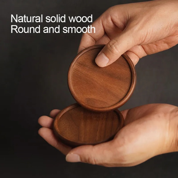 1PC Wooden Coaster Placemats Tea Coffee Cup Pad Durable Heat Resistant Round Bowl Teapot Mat Insulation Tableware Mug Holder