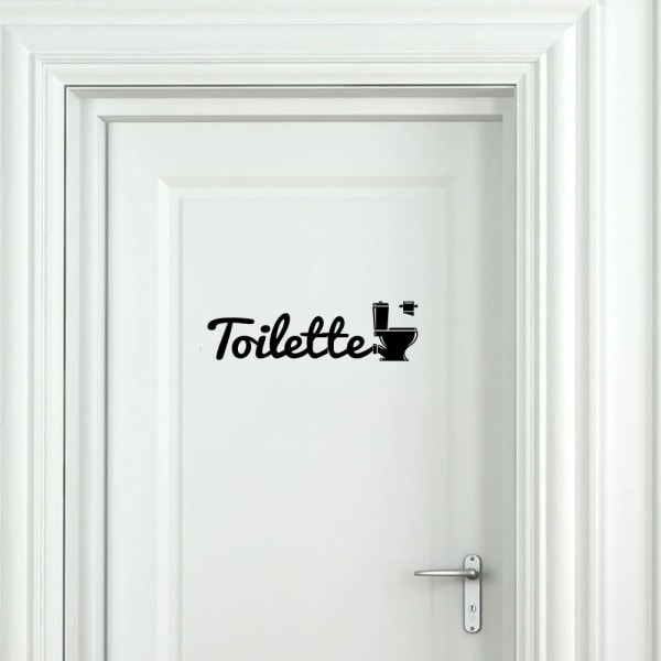 French Toileteet Toilet Door Sticker Decal Bathroom Bath  Home Decor