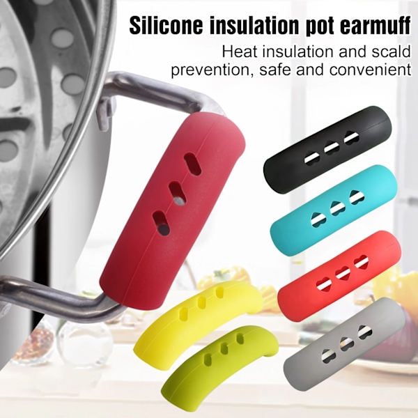 1/2pcs Silicone Handle Holder Oven Mitts Cookware Holders Cover Heat Resistant Pot Sleeve Grip For Frying Cast Iron Skillet Pan
