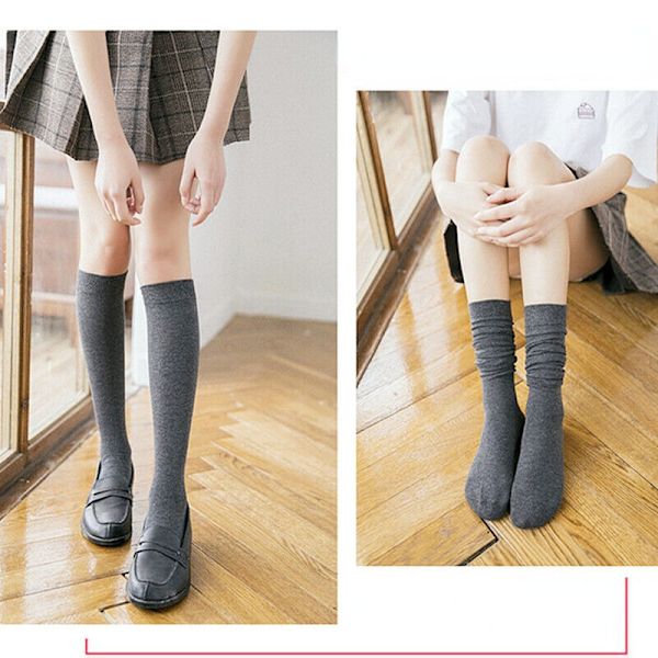 5 Pairs of fall ladies solid color calf socks pure cotton breathable stockings