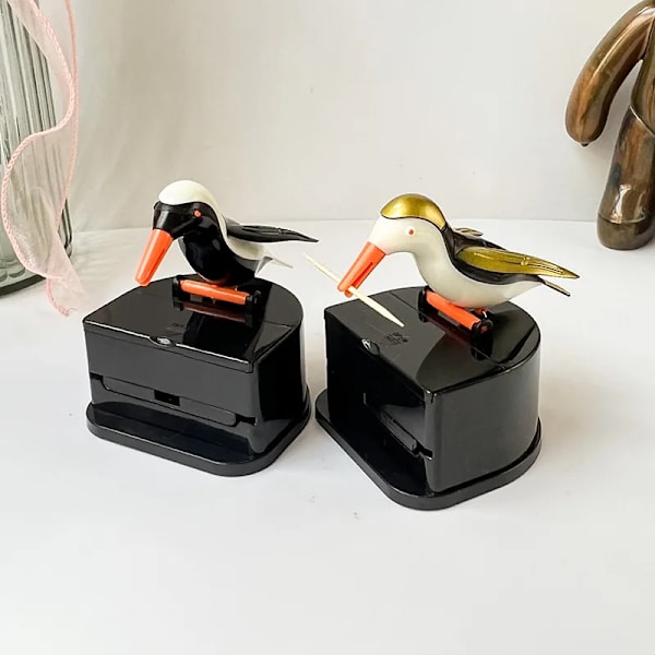 Bird Toothpick Box Automatically Ejects Household Press Type Toothpick Bucket Cute Intelligent Woodpecker Toothpick Bucket Can
