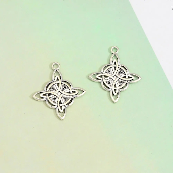 12/20pcs Mixed Celtic Protection Amulets Wiccan Charms Witch Knot Irish Witchcraft Pendants Diy Earring Jewelry Making Supplies