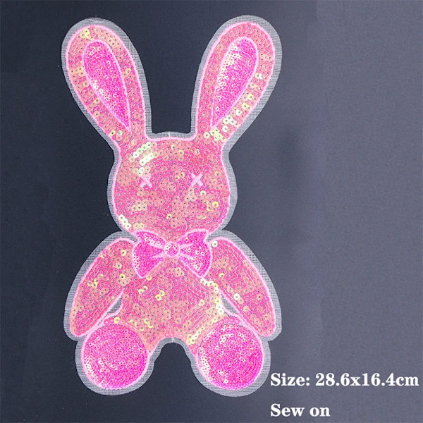 Cute Shiny Bear Rabbit Sunglasses Bow Tie Sequins Icon Embroidery Applique Patch For Clothing DIY Iron on Patch on the stickers