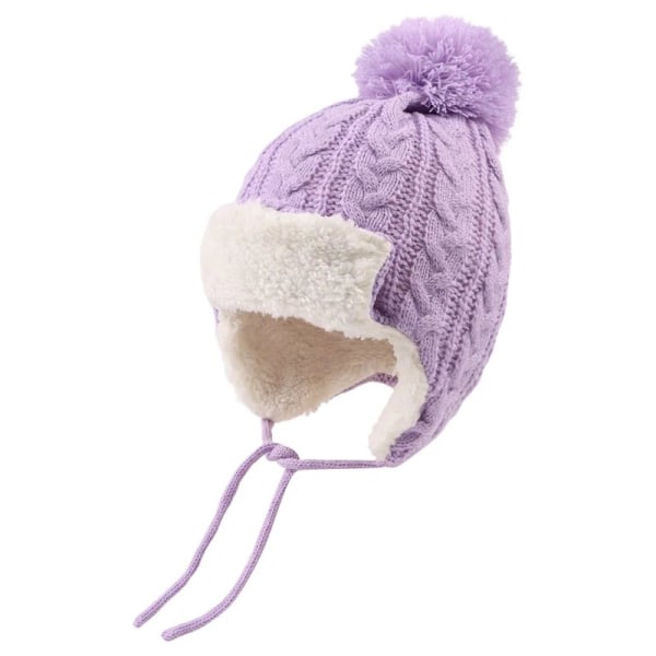 Winter Warm Hat For Kids Boy Girl Earflap Beanie Newborn Fashion Cap With Pompom Autumn Baby Cover Ears Cap Suit For 0-8 Years（L）