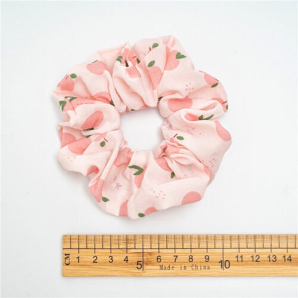 Women Fruit Print Scrunchies Hair Rope Ring Elastic Rubber Band Stretch Headwear