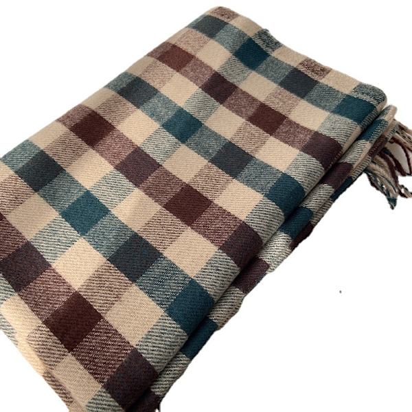 2023 Damscarf Vinter Lyx Märke Tippet Halsdukar för Dam Rutiga sjalar Varm brittisk stil Thicken Man grön
