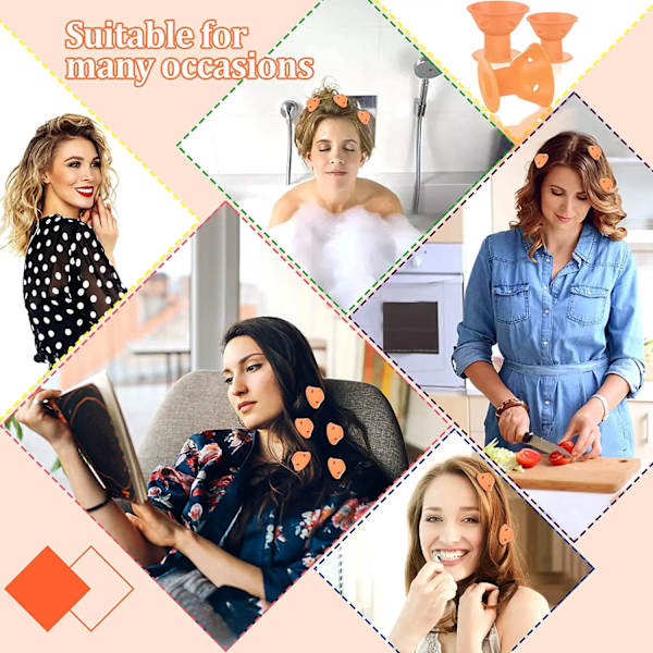40 Pcs Soft Silicone Hair Rollers Magic Hair Curlers with Bags No Heating Do Not Hurt Hairs Clips for Curls Styling Girls Lady