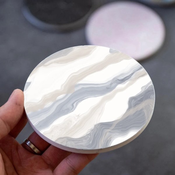 Marble Style Ceramic Coaster Sets Coasters for Drinks Absorbent Coaster for Coffee Wooden Table Housewarming for Gifts