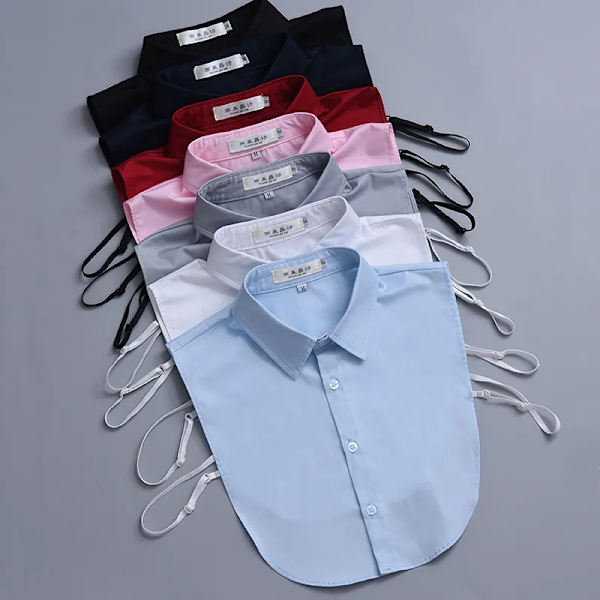 Elegant White Detachable Collar For Women Men Fake Collar Shirt Lapel Woman Men False Shirt Collar Black Removable Half Shirt