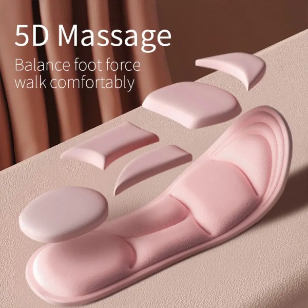 5D Memory Foam Sports Insoles Women Men Feet Arch Support Insole Plantar Fasciitis Feet Care Massage Shoe Pad Orthopedic Inserts
