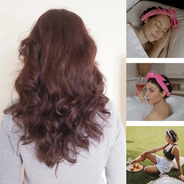 2 In 1 Heatless Curling Headband Lazy Curler Set Hairs Rollers Sleeping Soft Hair Bands Wave Hair Curlers DIY Styling Tools