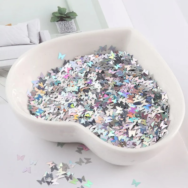 Ultrathin 3mm Butterfly Sequins Laser Glitter Nail Sequin Paillettes Eo-Friendly PET Sequin for Nails Art Wedding Decoration 10g