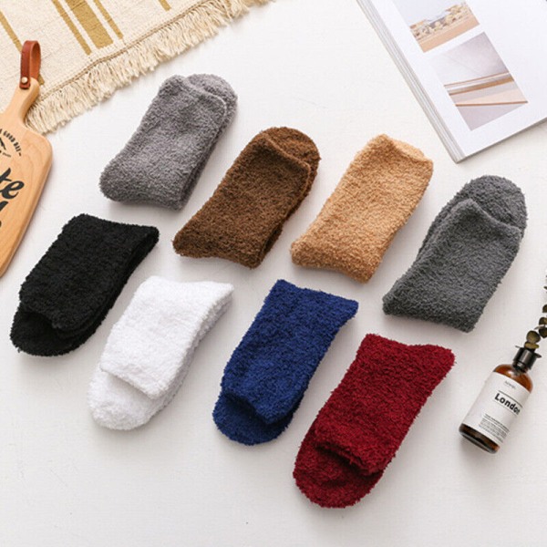 Mens Coral Velvet Socks Home Thick Fluffy Indoor Winter Warm Middle Tube Socks,