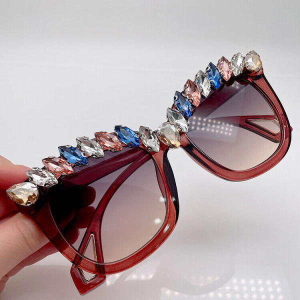 Sunglasses Bling Colorful Rhinestone Fashion Womens Personalized Party Prom AT