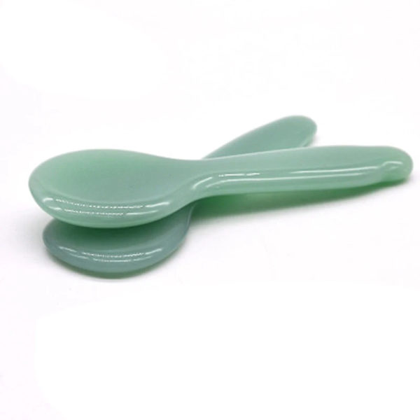 Light Green Natural Jade Guasha Stone Board Facial Eye Guasha Plate Jade Face Massager Scraper Tool For Body Pressure Therapy
