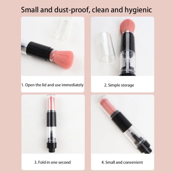 Refillable Powder Brush Makeup Artificial Fiber Cosmetic Powder Brushes Foundation Blush Tool Large Dispenser Dense Soft Bristle