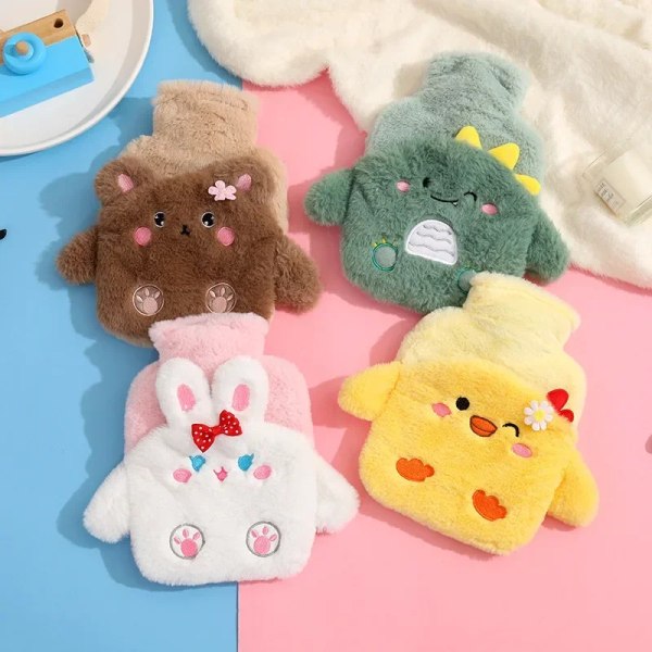 Lovely Cartoon Hand Po Warm Water Bottle 400ml Hot Water Bottles Portable Hand Warmer Girls Pocket Hand Feet Hot Water Bags