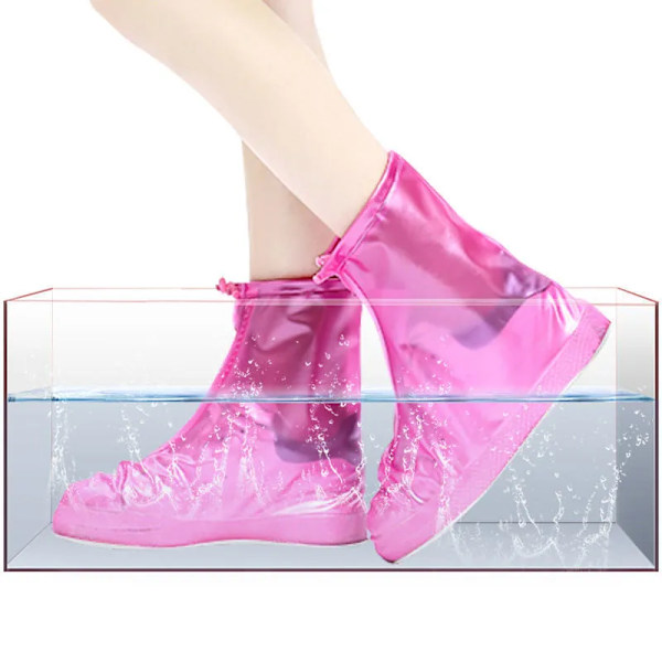 New Rain Boot Cover with Waterproof Layer Non-slip Wear-resistant Thick Waterproof Shoe Cover Men Women's Reusab Rain Boot Cover