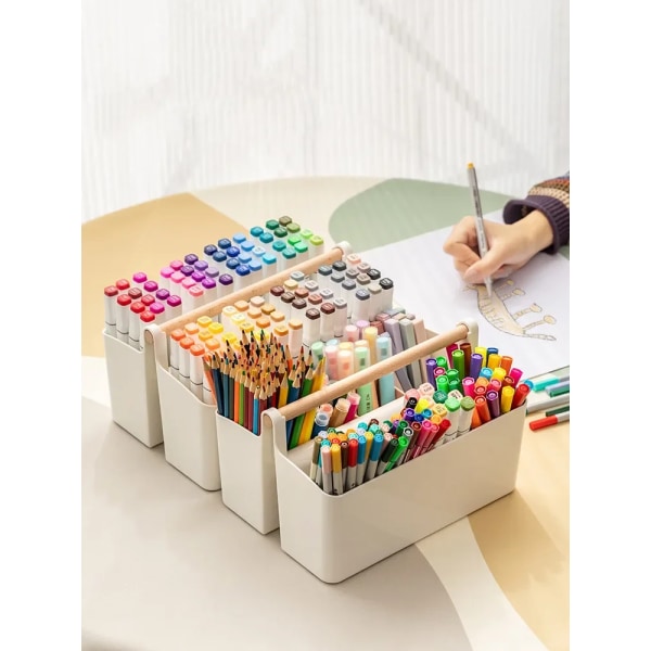 1PCS Desktop Pen Holder Large Capacity Cute Marker Pen Stationery Storage Box Creative Cartoon Pencil Holder Desktop Organizer