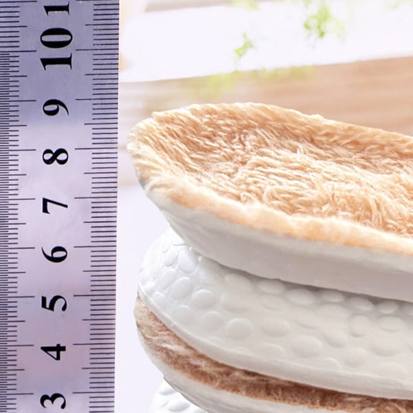 2 Pairs Winter Inserts Warming Plush Wool Soles Thick Extra Insoles-