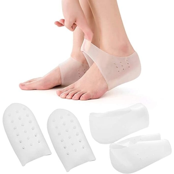 Unisex Invisible Height Lifting Increase Insoles Silicone Elastic Heel Pad Foot