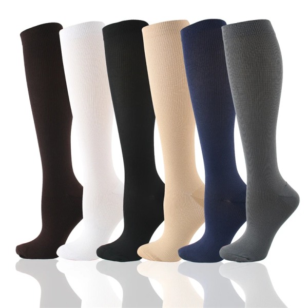Compression Socks For Men Women Solid Color Medical Varicose Vein Tight Socks Relieve Leg Pain Natural Hiking Running Basketball