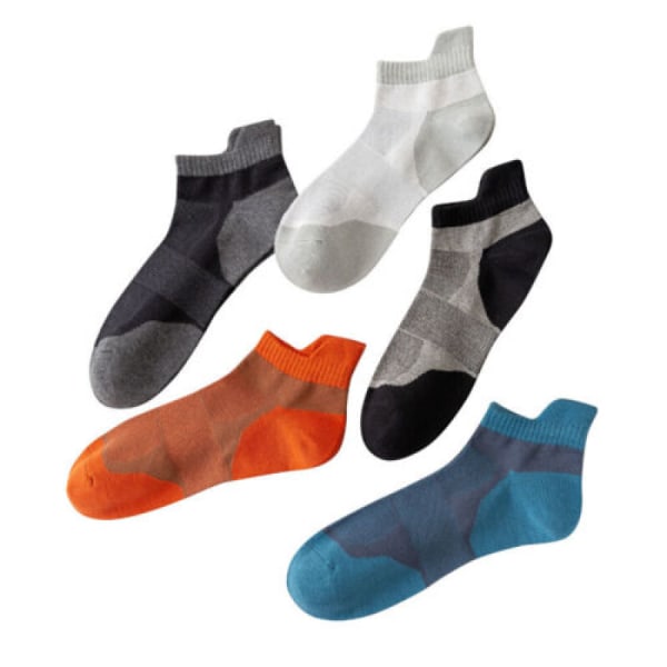 5 Pairs Mens Sports Cotton Socks Lot Low Cut Breathable Work Crew Socks 6-11