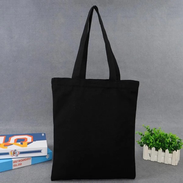 5 pcs black/white/beige High-Quality Women Men Handbags Canvas Tote bags Reusable Cotton grocery  shopping bag Eco Foldable