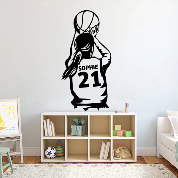 Basketball Girl Wall Decal Kindergarten Wall Decal Basketball Wall Art Decal Children's Room Home Personalized Gift G-174
