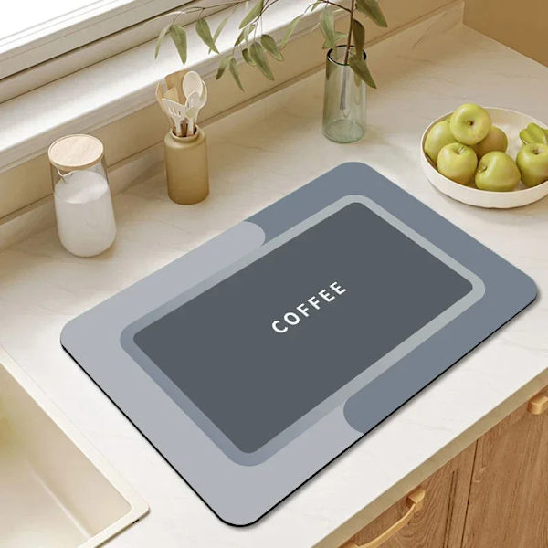Simple Dish Drying Mat Rubber Drain Pad Quick Dry Rug Absorbent Drainer Mat Tableware Dinnerware Placemat Coffee Drying Mats