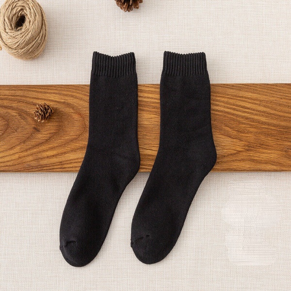 5 Pairs Thick Warm Plush Towel Socks Pure Cotton Odorproof Medium Tube Socks
