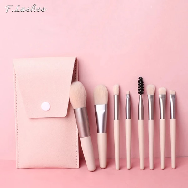 8Pcs Makeup Brushes Set With Bag Lip Eye Shadow Brush Professional Cosmetic Brushes Kit Travel Mini Makeup Brush beauty tool