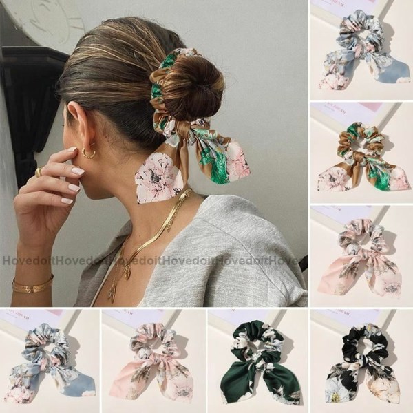 7pcs Women Bowknot Elastic Hair Bands Solid Color Scrunchies Headband Hair Ties