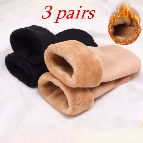 3 Pairs Lot Women Men Winter Socks Warm Thicken Thermal Snow Boots Floor Socks Soft Velvet Wool Cashmere Home Dropshipping